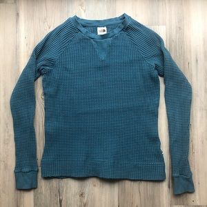 The North Face waffle knit blue long sleeved tee